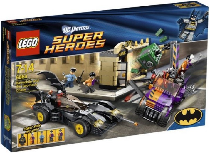 Лего Супер Герои DC 6864 Преследование Двуликого на Бэтмобиле