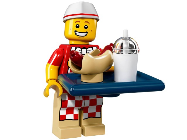 Лего Минифигурки 17-й выпуск 71018-6 Продавец хот-догов