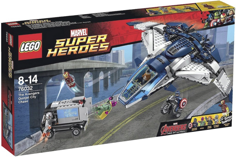 Лего Супер Герои Marvel Городская погоня на Квинджете Мстителей 76032